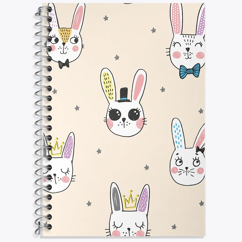 دفتر زبان 50 برگ خندالو مدل دو خط طرح خرگوش کد N813