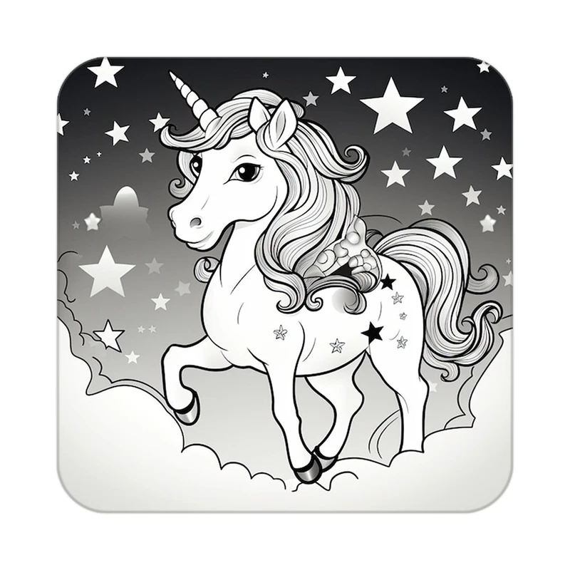 زیر لیوانی کاکتی طرح اسب تک شاخ و یونیکورن مدل mp32546