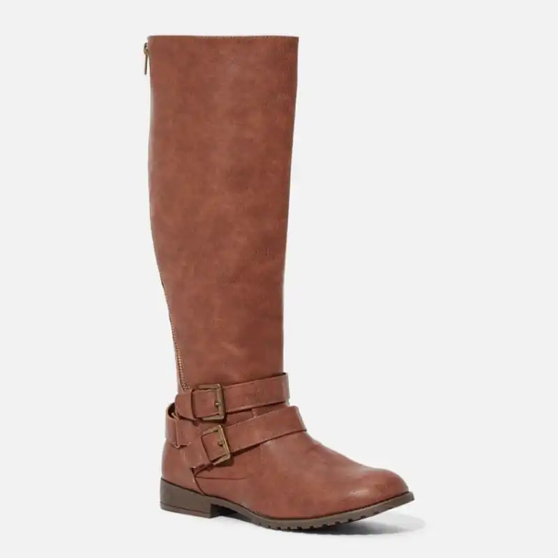 بوت زنانه ساق بلند جاست فاب مدل Tall Flat Broun