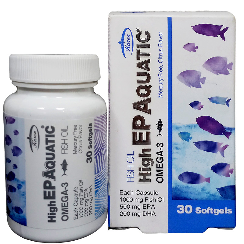 کپسول روغن ماهی حاوی EPA بالا آکواتیک کارن بسته 30 عددی