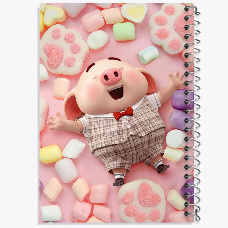 دفتر مشق 50 برگ خندالو مدل بچه خوک کد 2965