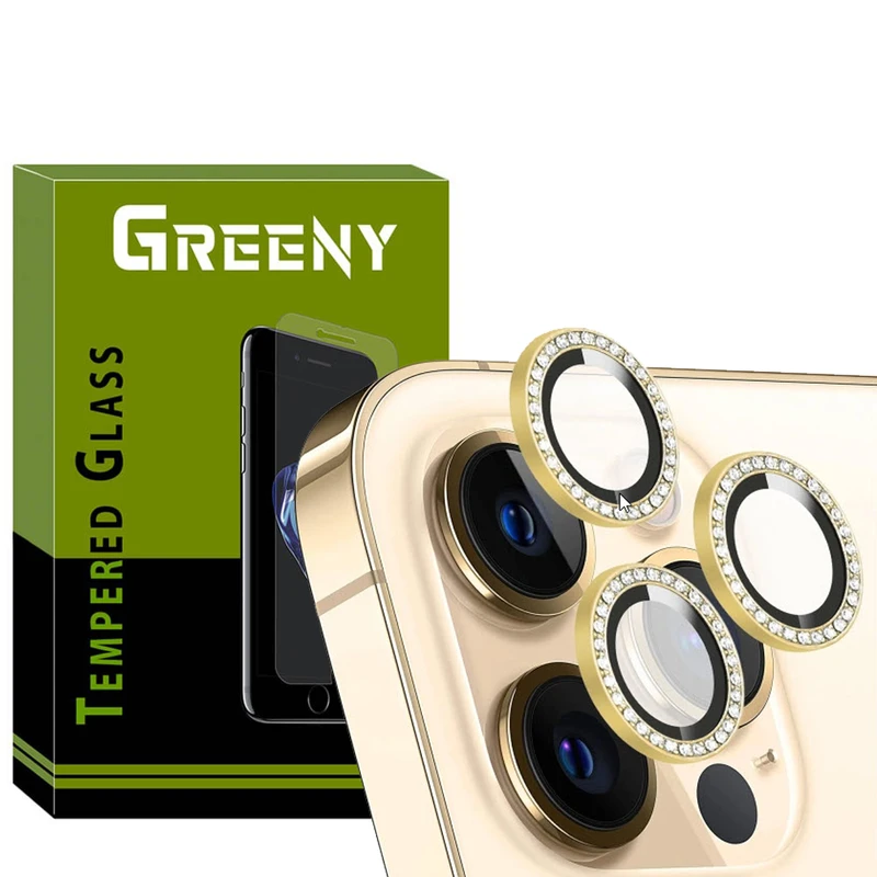 محافظ لنز دوربین گیرینی مدل Ring Jewel Lens-GR مناسب برای گوشی موبایل اپل Iphone 15 pro/15 pro max