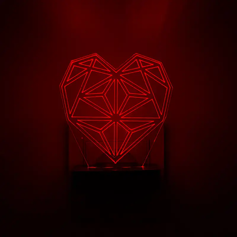 چراغ خواب طرح قلب مدل دیواری