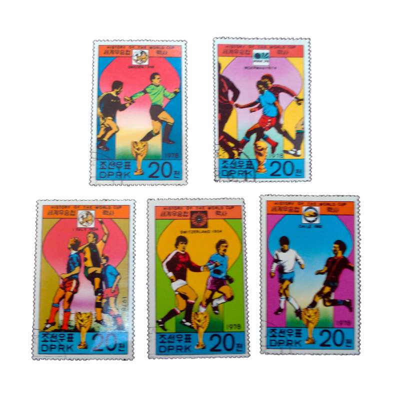 تمبر یادگاری مدل فوتبال کد bc-1875 مجموعه 5 عددی