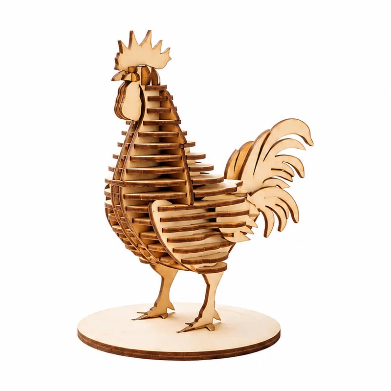 ساختنی 39 تکه مدل خروس چوبی کد M283