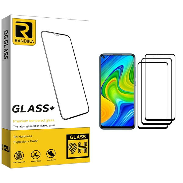 محافظ صفحه نمایش راندیکا مدل GLD مناسب برای گوشی موبایل شیائومی Redmi Note 9 بسته سه عددی