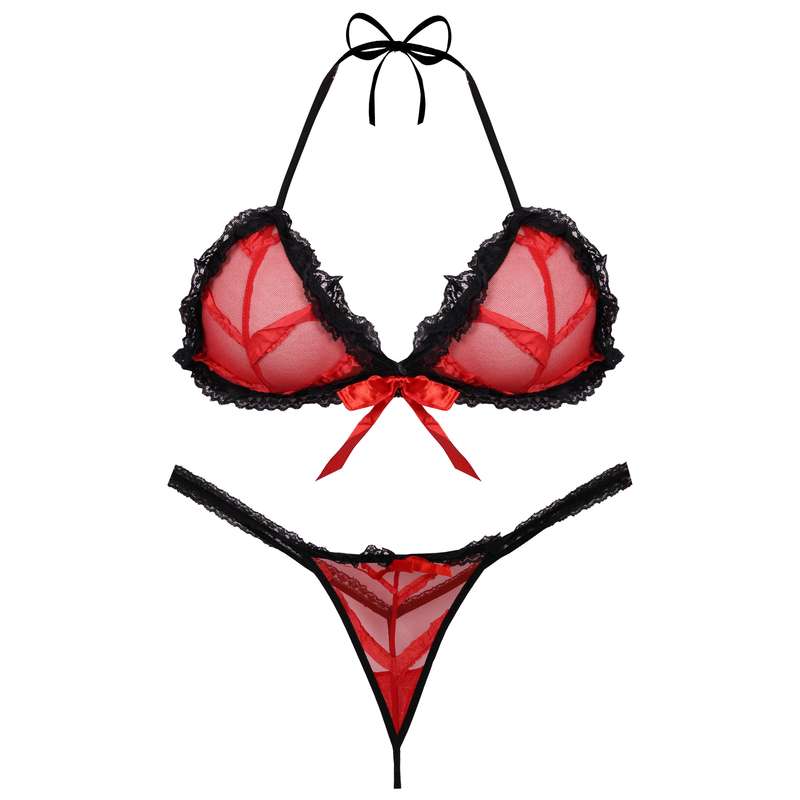 ست شورت و سوتین زنانه مدل 3195-0083 رنگ قرمز