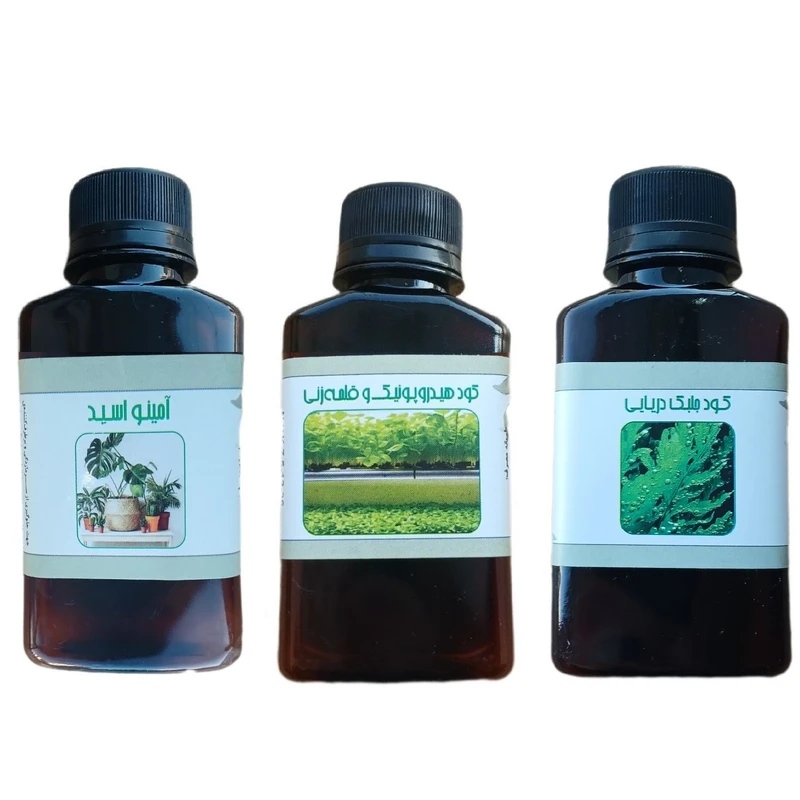  کود مایع امینو اسید و جلبک دریایی و هیدروپونیک و قلمه مدل life drop حجم 110 میلی لیتر بسته 3 عددی