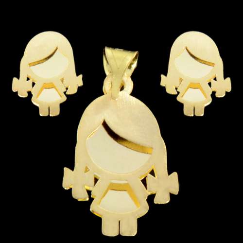 نیم ست طلا 18 عیار دخترانه کد 67114