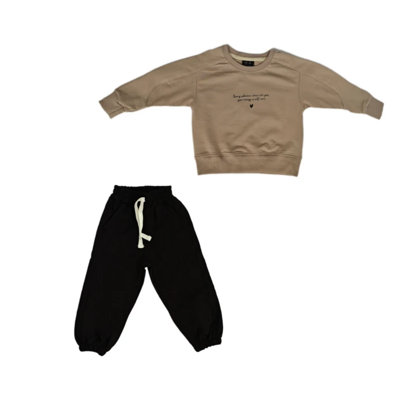 ست سویشرت و شلوار راحتی دخترانه مدل قلب