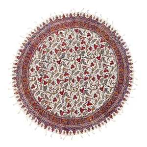 رومیزی قلمکار زابلیان مدل Sq100 طرح جهان