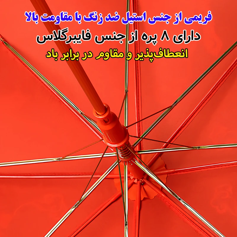 عکس شماره 8 : چتر 8 پره مدل پولکدار طرح chinese dragon قطر 95 سانتی-متر