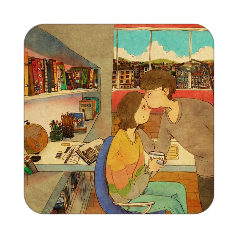 زیر لیوانی کاکتی طرح عاشقانه مدل mg10095