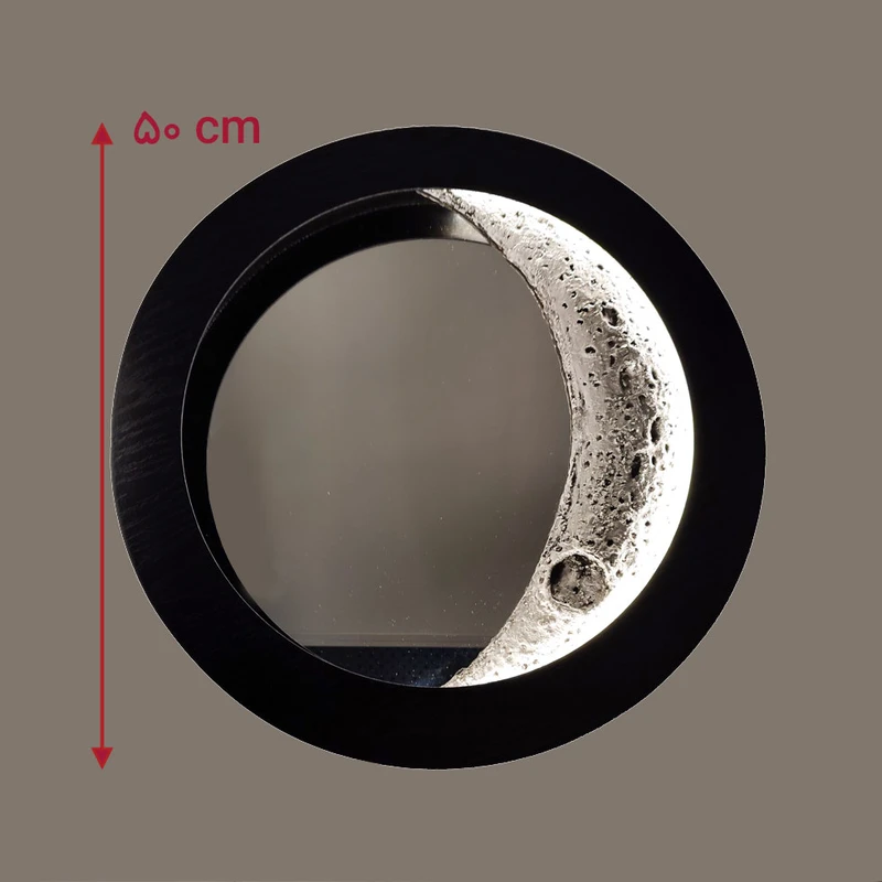 عکس شماره 4 : آینه دیواری مدل حلال ماه طرح ال ای دی دار