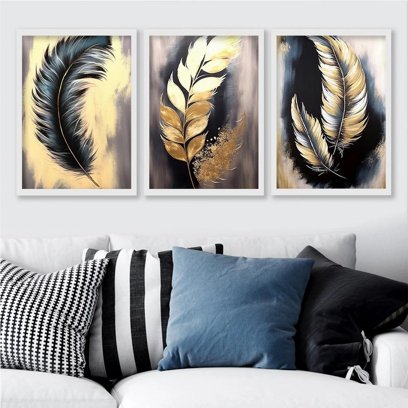 تابلو صبا طرح مدل دکوراتیو انتزاعی کد 184w مجموعه 3 عددی