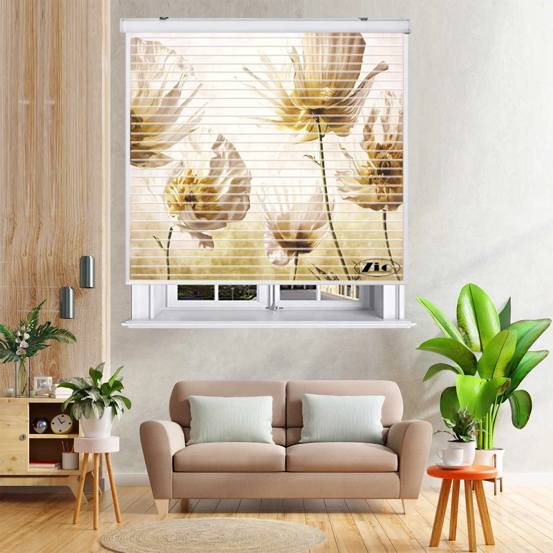  پرده زبرا زیو مدل سیلوئت 3D1489 سایز 150x150 سانتی متر