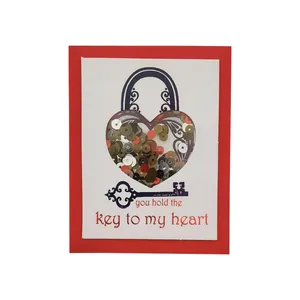 کارت پستال طرح قلب و کلید مدل key to my heart کد 700