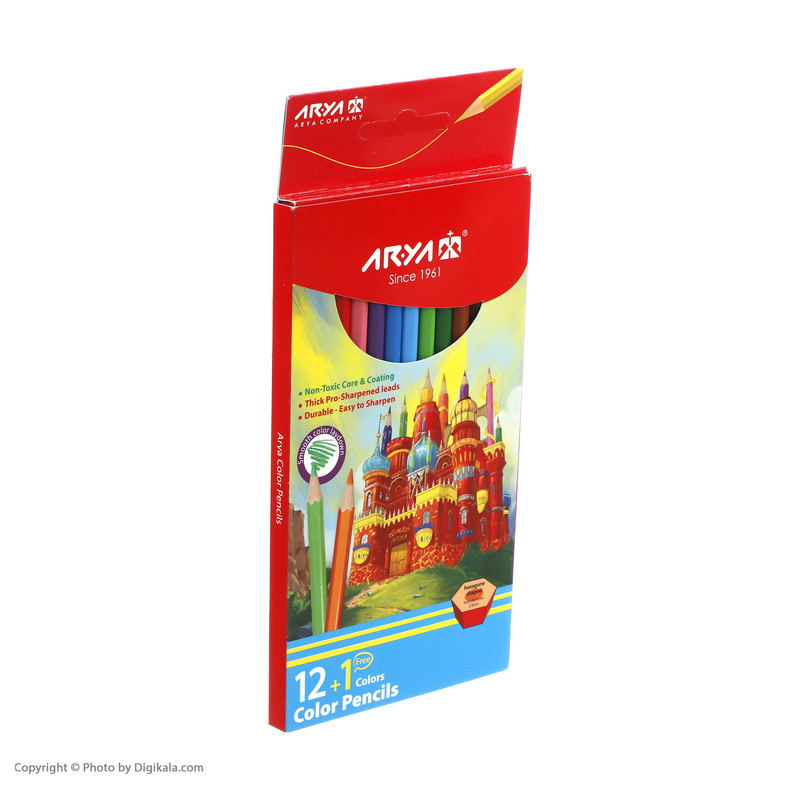 مداد رنگی 12 رنگ آریا مدل ZS کد 1