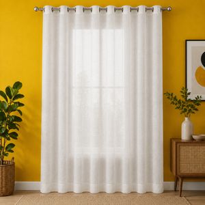 پرده پانچ تیکو دکو مدل کتان شفاف افکت دار سایز 260×300 سانتی‌متر