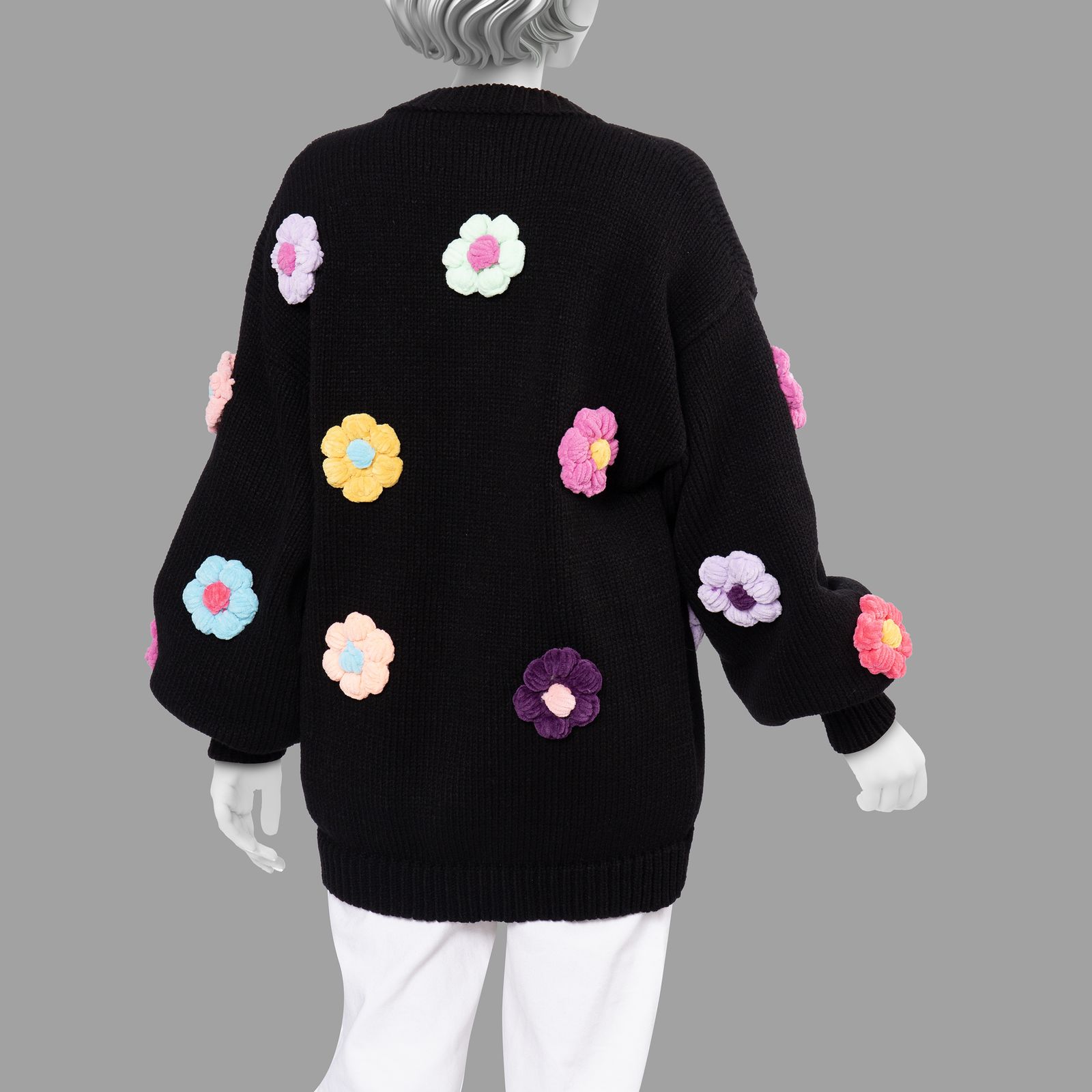 ژاکت زنانه گره استایل مدل گل‌دار -  - 9