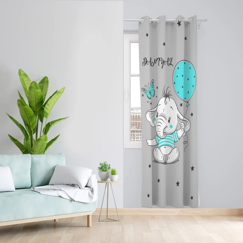 پرده طرح کودک مدل مخمل پانچی کد 1938 z سایز 140x200 سانتی متر