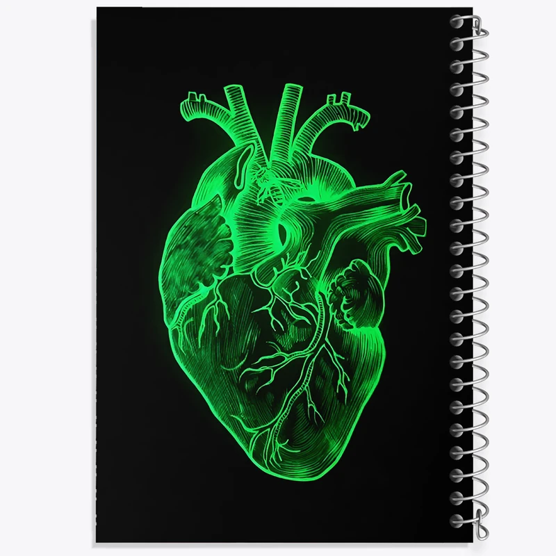 دفتر ژورنال نویسی 50 برگ خندالو مدل نقطه ای طرح قلب سبز کد N3604