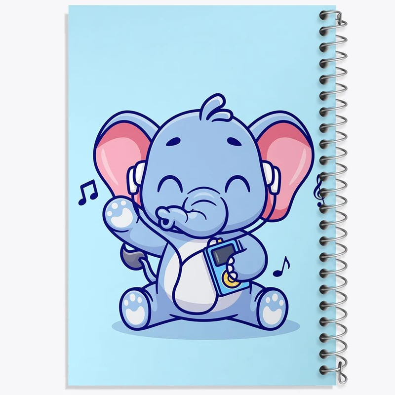 دفتر ژورنال نویسی 50 برگ خندالو مدل نقطه ای طرح فیل کوچولو کد 29480