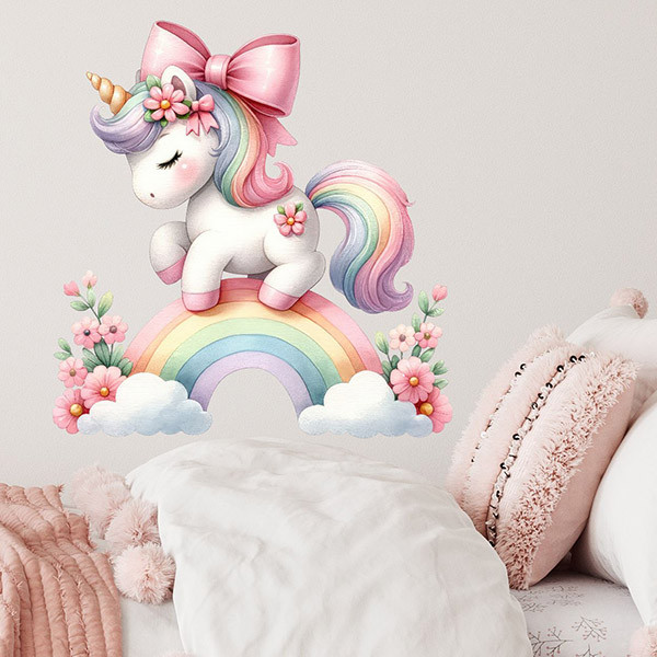 استیکر دیواری کودک راتیانا مدل rainbow unicorn