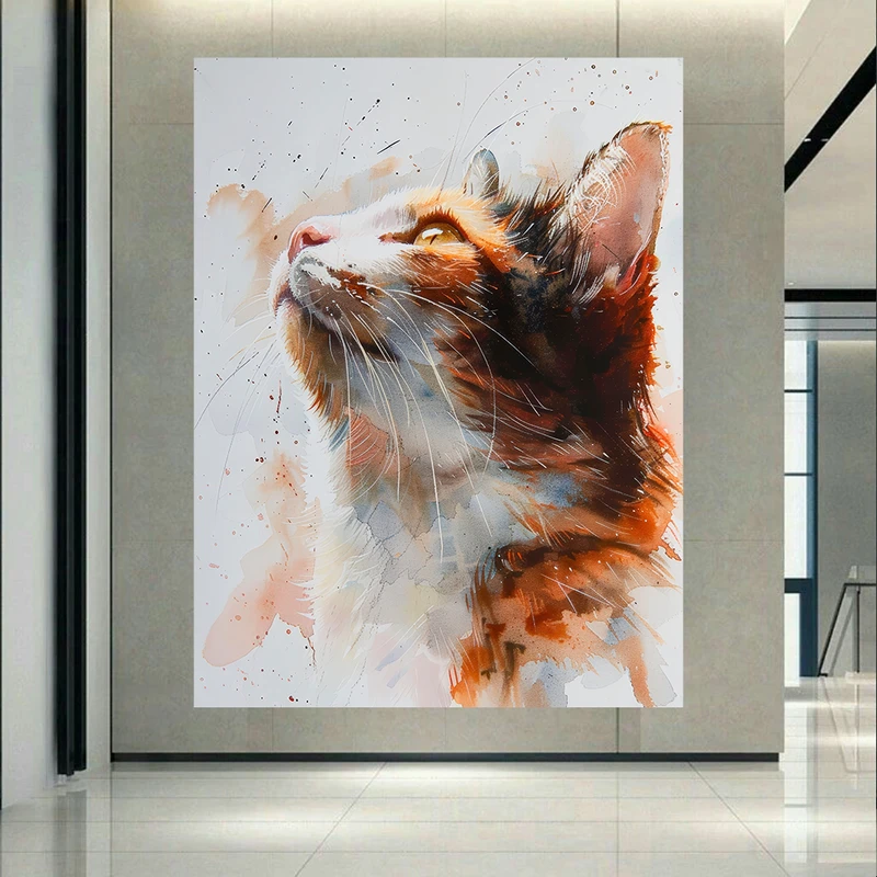 پوستر پارچه ای طرح گربه مدل هنری کد PD1675