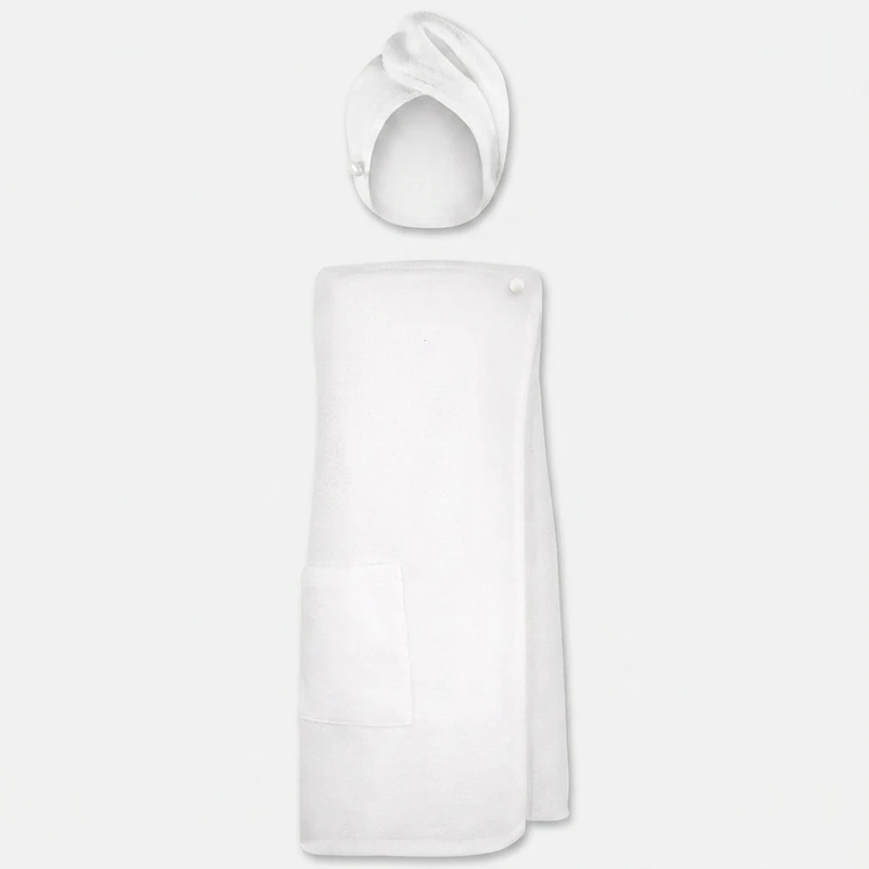 حوله استخری مدل دکلته کد 221    سایز 136×80 سانتی‌متر به همراه حوله کلاهی