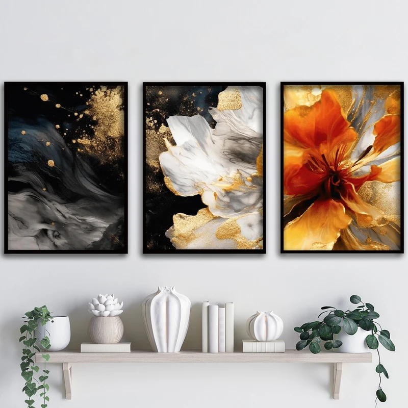 تابلو آتریسا طرح آبستره مدل ATA23 مجموعه 3 عددی 