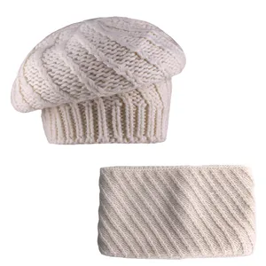 ست کلاه و شال گردن بافتنی مدل کج