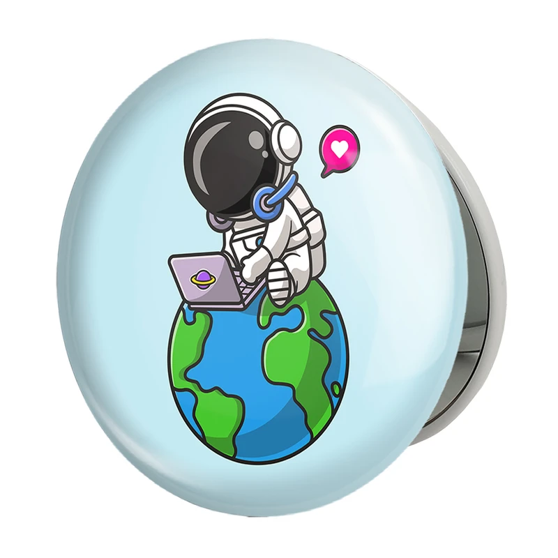 آینه جیبی خندالو طرح فضانورد مدل تاشو کد 25101 