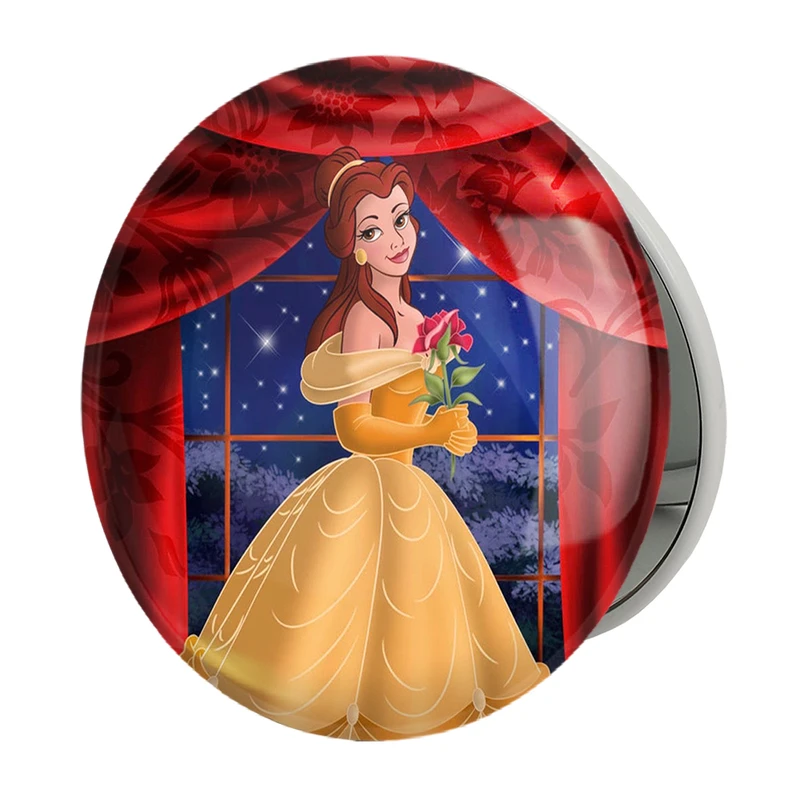 آینه جیبی خندالو طرح انیمیشن دیو  و دلبر Beauty And The Beast مدل تاشو کد 1792 