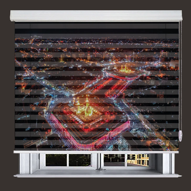 پرده زبرا زیو مدل بین الحرمین M-10 سایز 200x200 سانتی متر