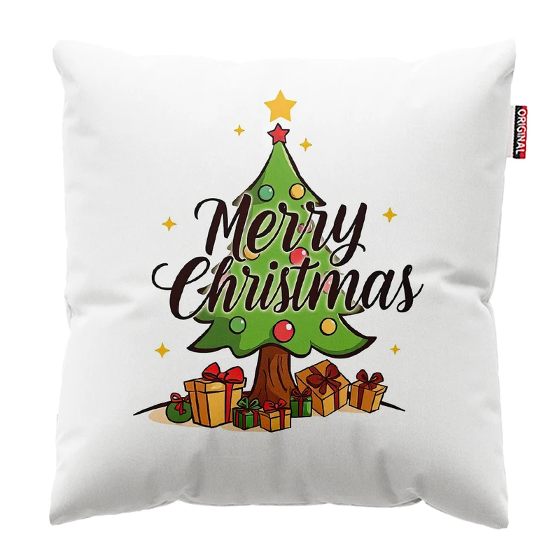 کوسن پاد آفرین مدل کریسمس طرح بابانوئل کاج گوزن آدم برفی کد PK302550 سایز 30*30 سانتی متر