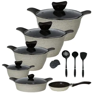 سرویس پخت و پز 15 پارچه طرح رز کد UN-7955
