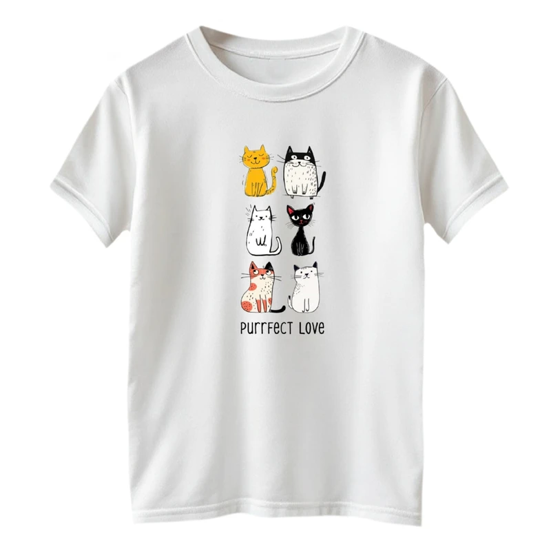 تی شرت آستین کوتاه بچگانه مدل گربه های عاشق