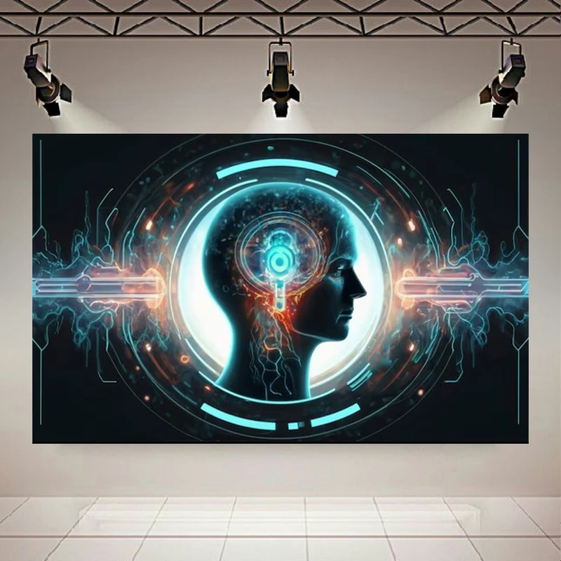 تابلو بوم طرح مخمل هوش مصنوعی مدل ذهن دیجیتال کد AR304157