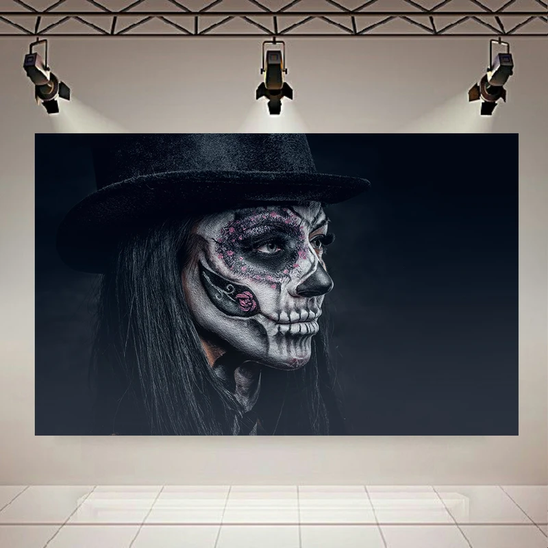 تابلو بوم طرح میکاپ دختر مدل  sugar skull کد AR31187