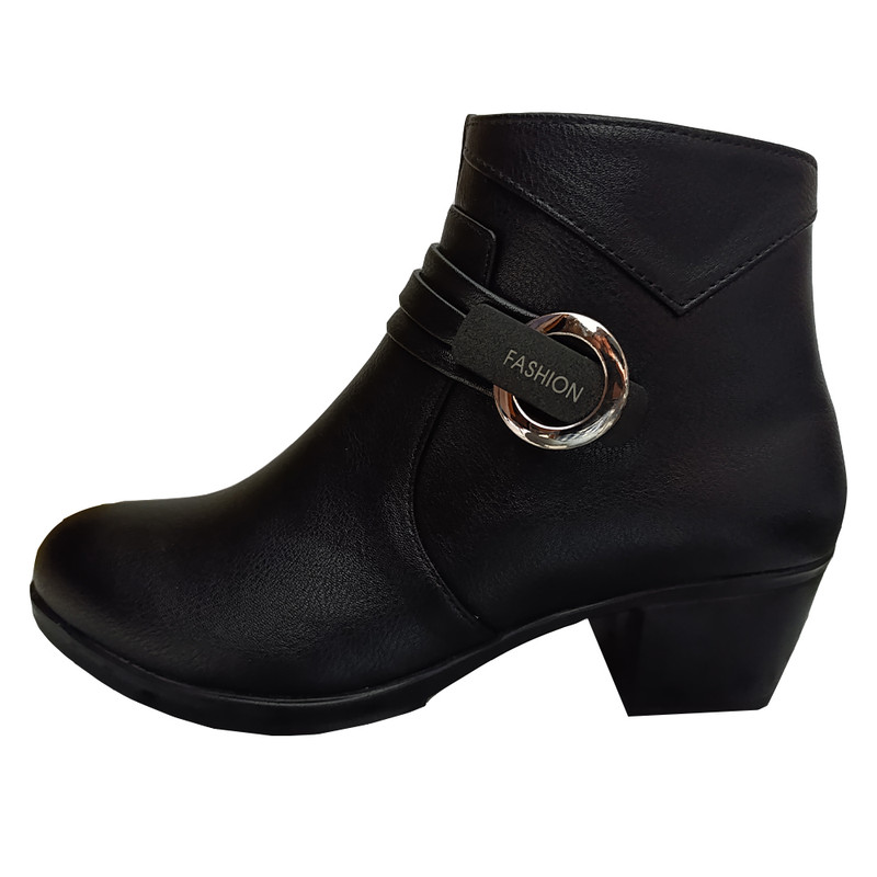 نیم بوت زنانه مدل سگک پاشنه دار کد 4107