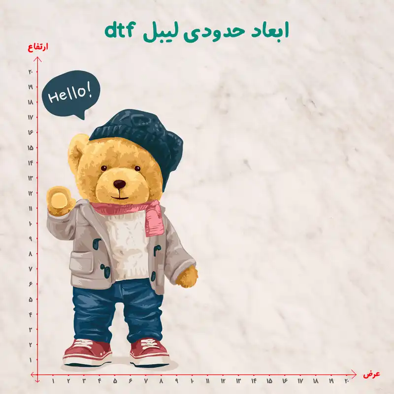 استیکر پارچه و لباس مدل dtf طرح تدی کد H20.185 مجموعه 3 عددی