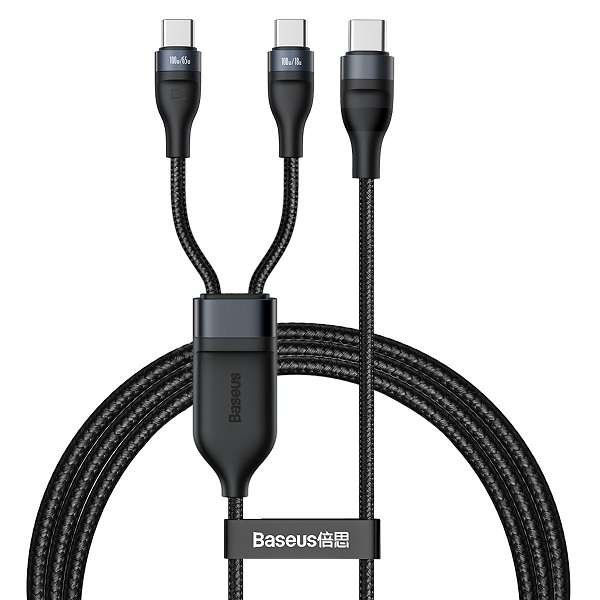 کابل تبدیل 1 به 2 USB-C باسئوس مدل CAT1T2-C01 100W طول 1.5 متر