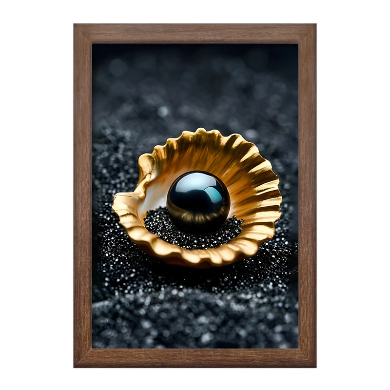 تابلو خندالو طرح مروارید سیاه و صدف کد F11522