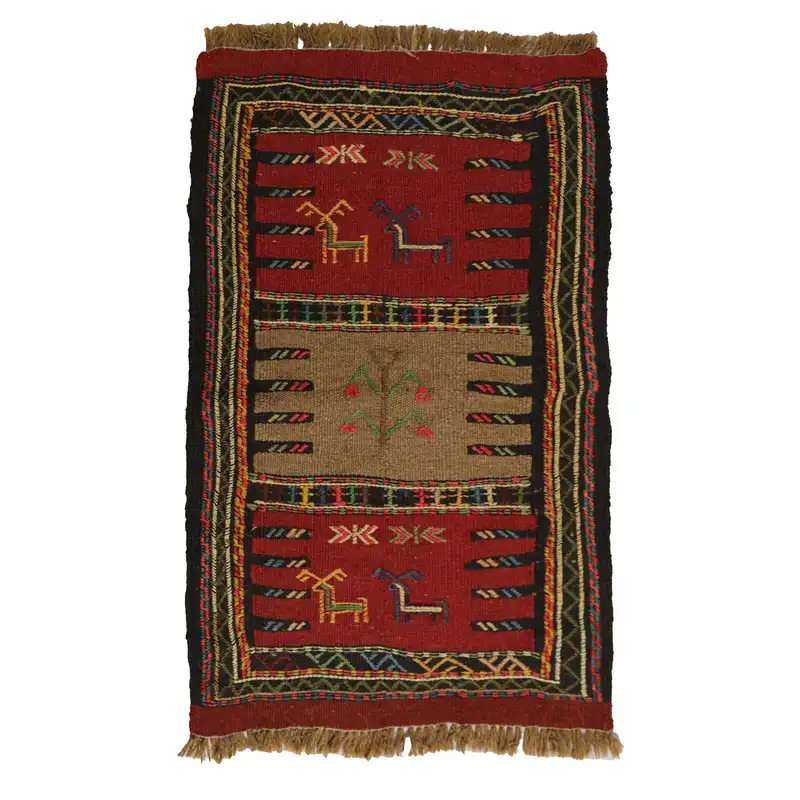 گلیم دستبافت نیم متری مدل سفره کردی کد 40108130