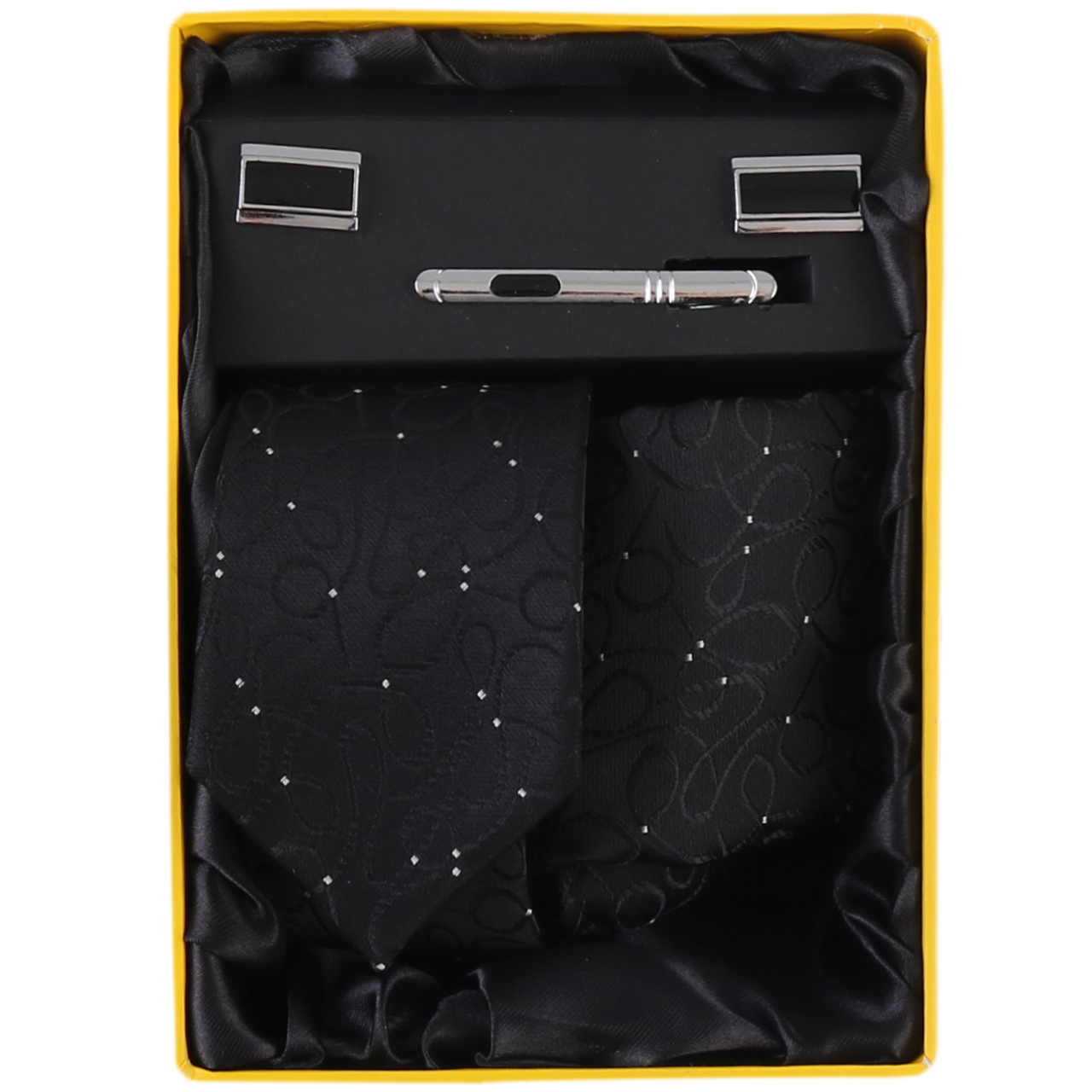 ست کراوات و دستمال جیب و دکمه سردست مردانه فرانکو فروزی مدل F-101827