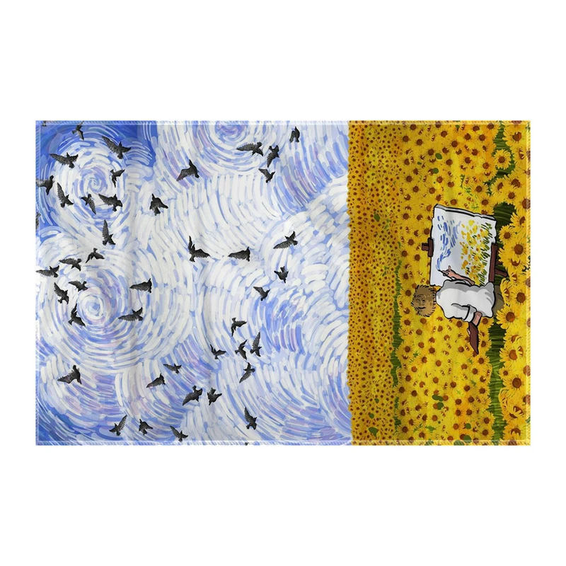 کاغذ کادو ترمه طراحان ایده مدل پترن ون گوگ کد strm1019