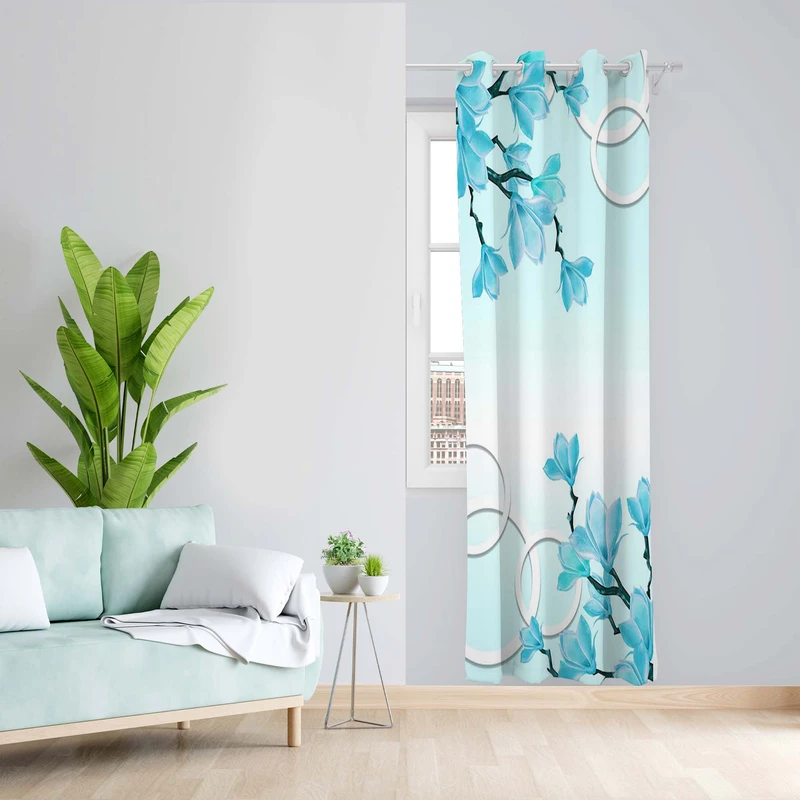 پرده طرح گل مدل مخمل پانچی کد 5058 z سایز 140x200 سانتی متر