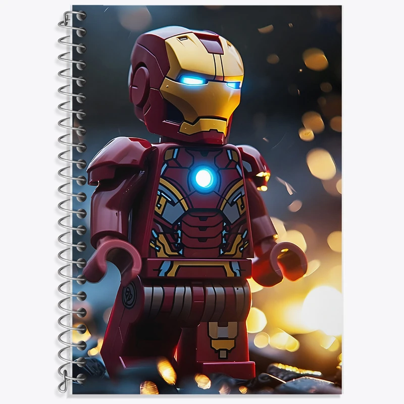 دفتر زبان 50 برگ خندالو مدل دو خط طرح مرد آهنی مارول (Marvel) کد F6819