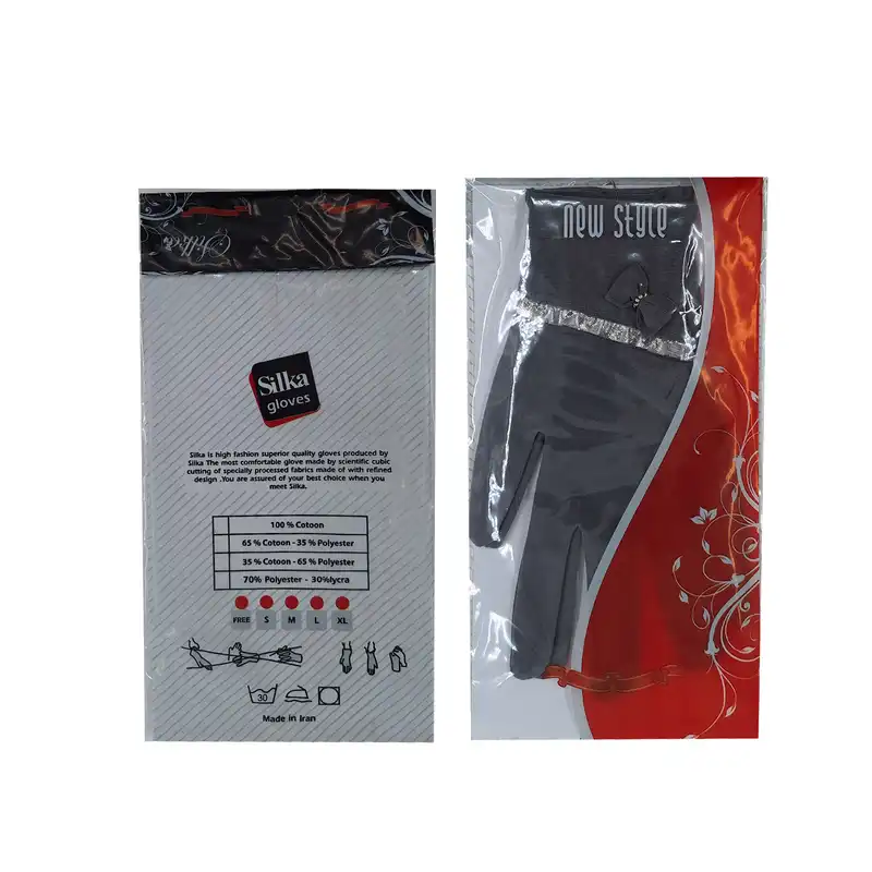 دستکش زنانه سیلکا مدل پاپیون رنگ طوسی